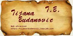 Tijana Budanović vizit kartica